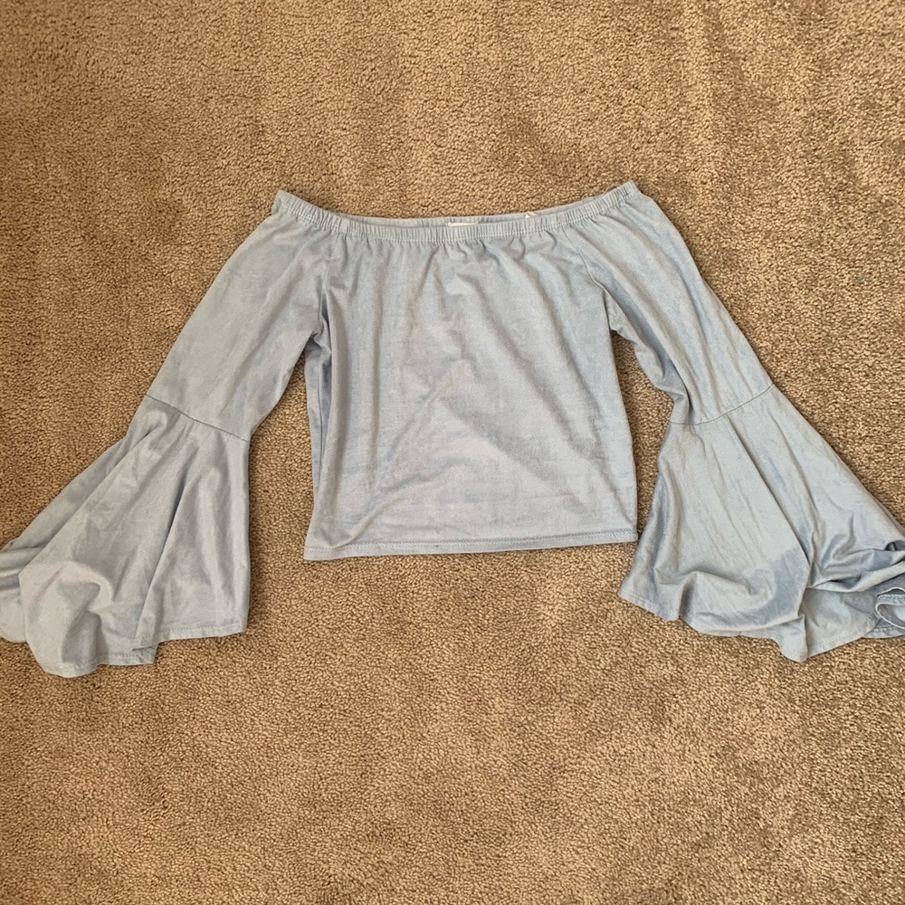 Off shoulder Suede Off Shoulder Crop Top